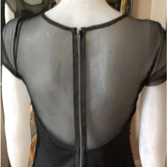 Bell du Jour Black Sequin Mesh Illusion Cocktail Mini Dress Party  Size XS - Picture 7 of 7
